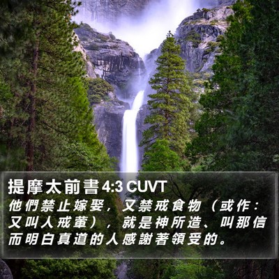 提 摩 太 前 書 4:3 CUVT Bible Verse Image
