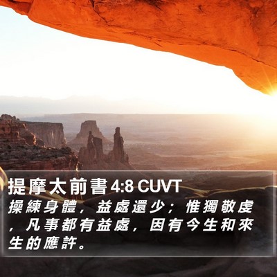 提 摩 太 前 書 4:8 CUVT Bible Verse Image