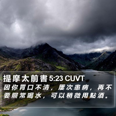 提 摩 太 前 書 5:23 CUVT Bible Verse Image