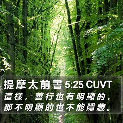 提 摩 太 前 書 5:25 CUVT Bible Verse Image
