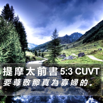 提 摩 太 前 書 5:3 CUVT Bible Verse Image