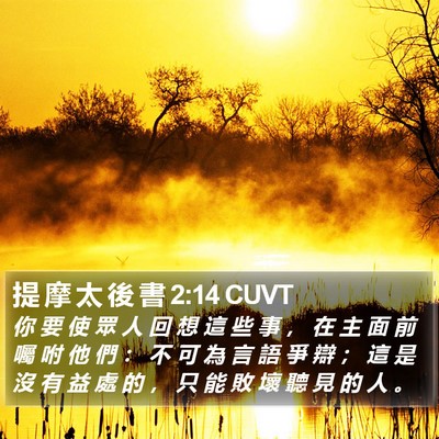 提 摩 太 後 書 2:14 CUVT Bible Verse Image