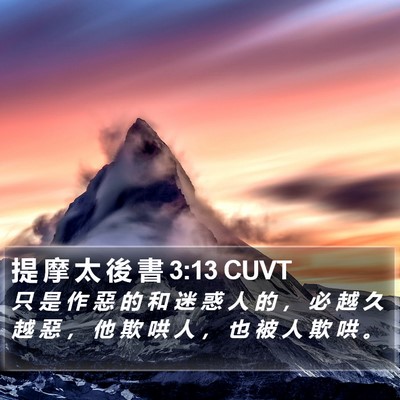 提 摩 太 後 書 3:13 CUVT Bible Verse Image