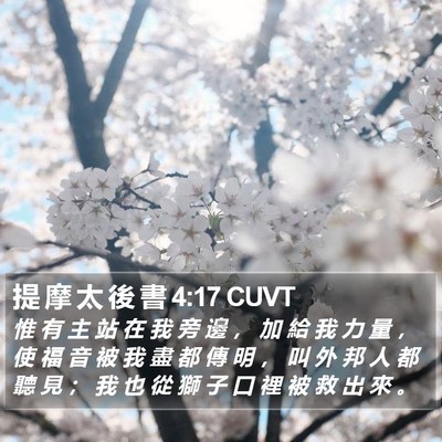 提 摩 太 後 書 4:17 CUVT Bible Verse Image