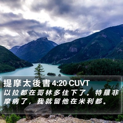 提 摩 太 後 書 4:20 CUVT Bible Verse Image