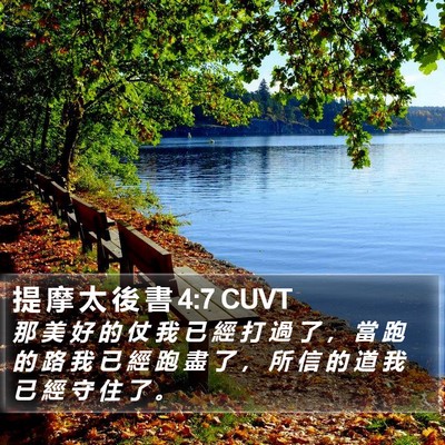 提 摩 太 後 書 4:7 CUVT Bible Verse Image