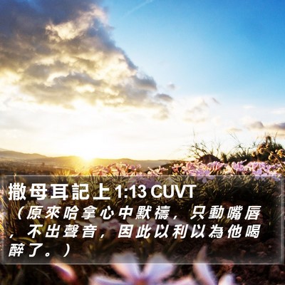 撒 母 耳 記 上 1:13 CUVT Bible Verse Image