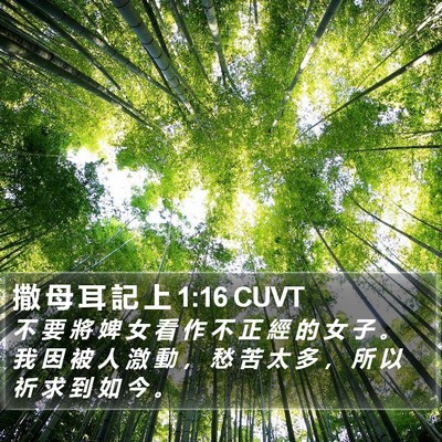 撒 母 耳 記 上 1:16 CUVT Bible Verse Image