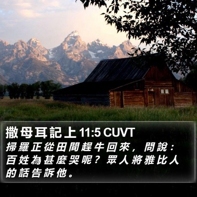 撒 母 耳 記 上 11:5 CUVT Bible Verse Image
