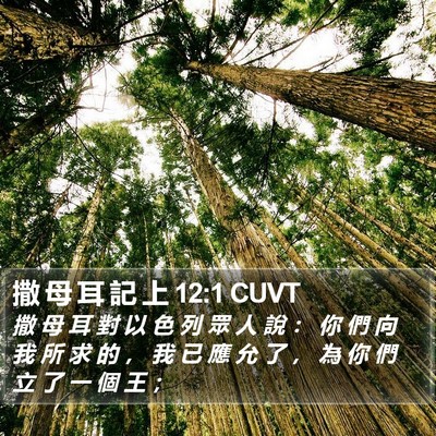 撒 母 耳 記 上 12:1 CUVT Bible Verse Image