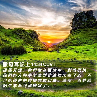撒 母 耳 記 上 14:34 CUVT Bible Verse Image
