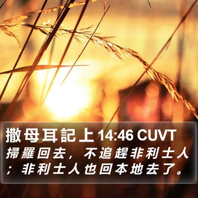 撒 母 耳 記 上 14:46 CUVT Bible Verse Image