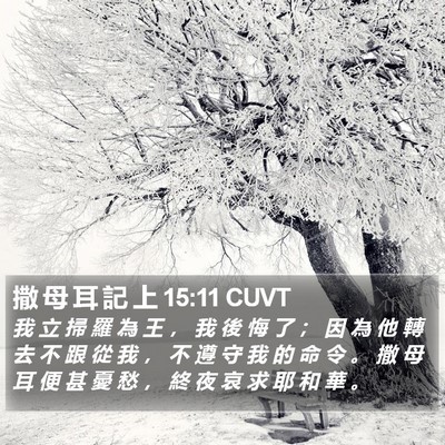撒 母 耳 記 上 15:11 CUVT Bible Verse Image