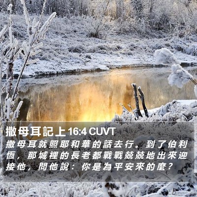 撒 母 耳 記 上 16:4 CUVT Bible Verse Image