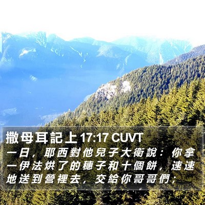 撒 母 耳 記 上 17:17 CUVT Bible Verse Image