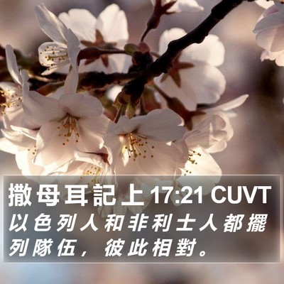 撒 母 耳 記 上 17:21 CUVT Bible Verse Image