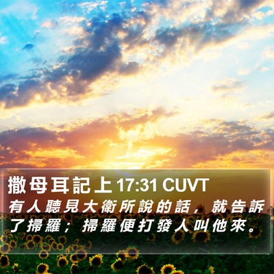 撒 母 耳 記 上 17:31 CUVT Bible Verse Image