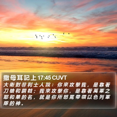 撒 母 耳 記 上 17:45 CUVT Bible Verse Image