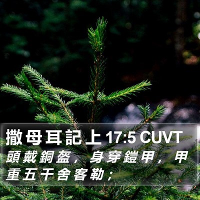 撒 母 耳 記 上 17:5 CUVT Bible Verse Image