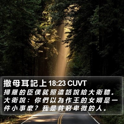 撒 母 耳 記 上 18:23 CUVT Bible Verse Image