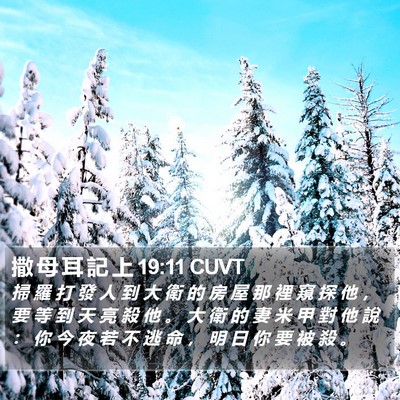 撒 母 耳 記 上 19:11 CUVT Bible Verse Image