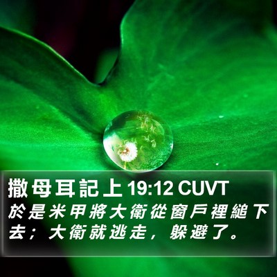 撒 母 耳 記 上 19:12 CUVT Bible Verse Image