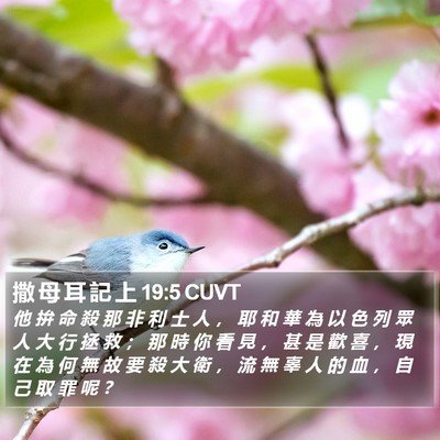 撒 母 耳 記 上 19:5 CUVT Bible Verse Image