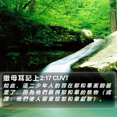 撒 母 耳 記 上 2:17 CUVT Bible Verse Image