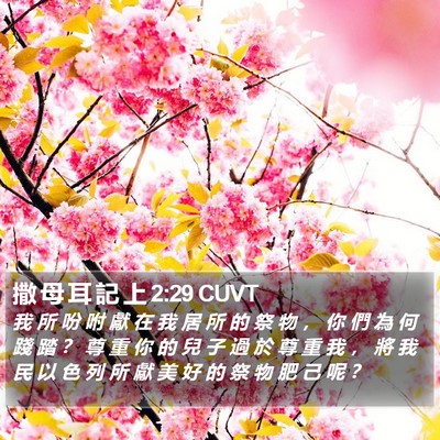 撒 母 耳 記 上 2:29 CUVT Bible Verse Image