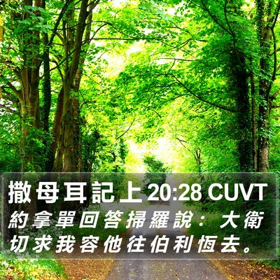 撒 母 耳 記 上 20:28 CUVT Bible Verse Image