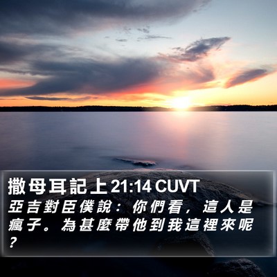撒 母 耳 記 上 21:14 CUVT Bible Verse Image