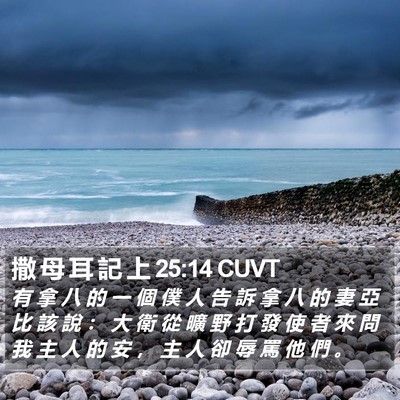 撒 母 耳 記 上 25:14 CUVT Bible Verse Image