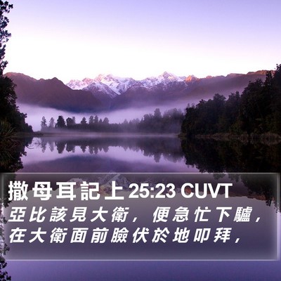 撒 母 耳 記 上 25:23 CUVT Bible Verse Image