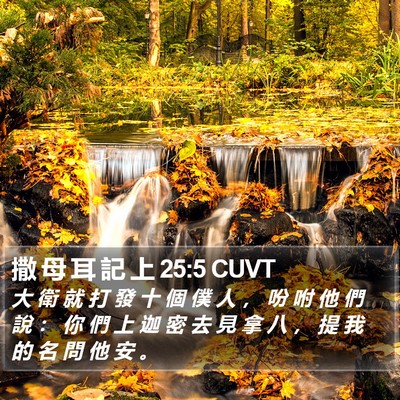 撒 母 耳 記 上 25:5 CUVT Bible Verse Image