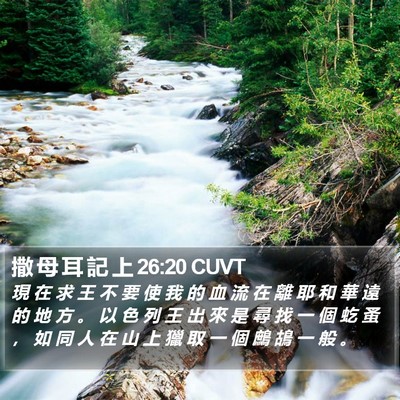 撒 母 耳 記 上 26:20 CUVT Bible Verse Image