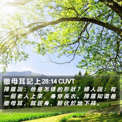 撒 母 耳 記 上 28:14 CUVT Bible Verse Image