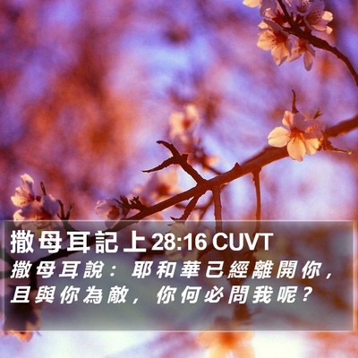 撒 母 耳 記 上 28:16 CUVT Bible Verse Image