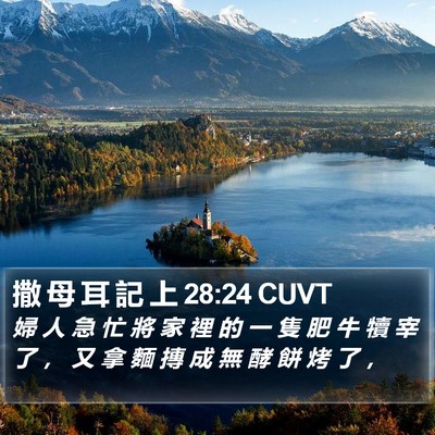 撒 母 耳 記 上 28:24 CUVT Bible Verse Image