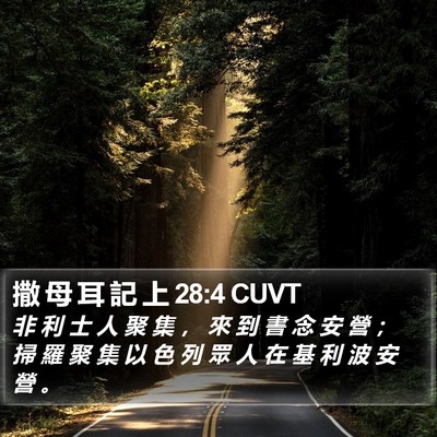 撒 母 耳 記 上 28:4 CUVT Bible Verse Image