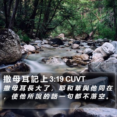 撒 母 耳 記 上 3:19 CUVT Bible Verse Image