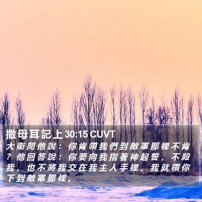 撒 母 耳 記 上 30:15 CUVT Bible Verse Image