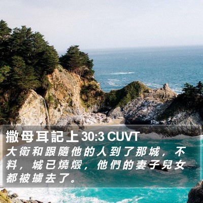 撒 母 耳 記 上 30:3 CUVT Bible Verse Image