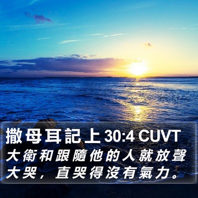 撒 母 耳 記 上 30:4 CUVT Bible Verse Image