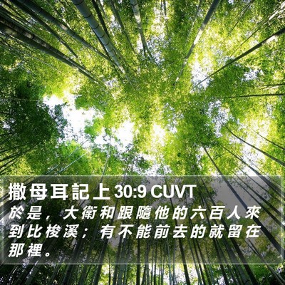 撒 母 耳 記 上 30:9 CUVT Bible Verse Image