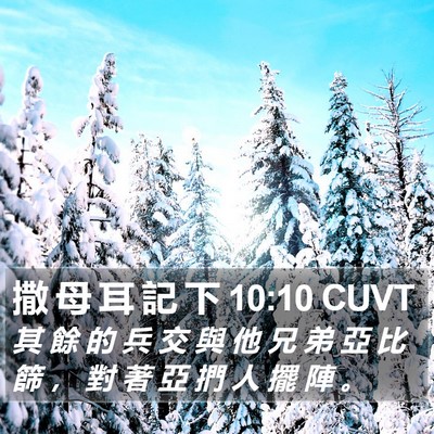 撒 母 耳 記 下 10:10 CUVT Bible Verse Image