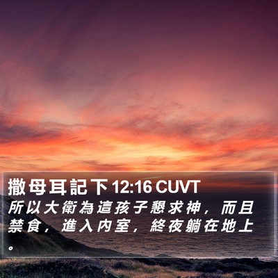 撒 母 耳 記 下 12:16 CUVT Bible Verse Image