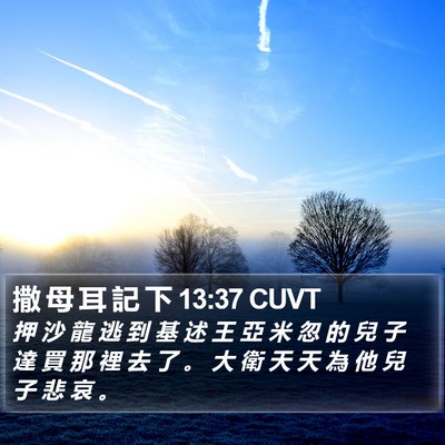 撒 母 耳 記 下 13:37 CUVT Bible Verse Image