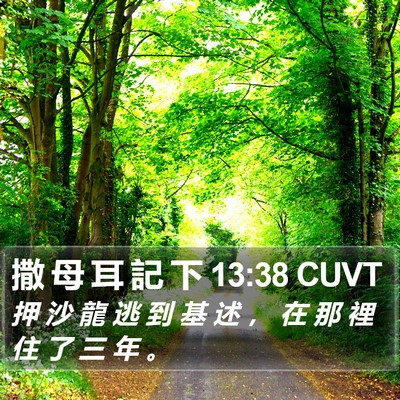 撒 母 耳 記 下 13:38 CUVT Bible Verse Image