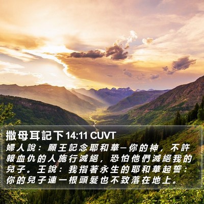 撒 母 耳 記 下 14:11 CUVT Bible Verse Image