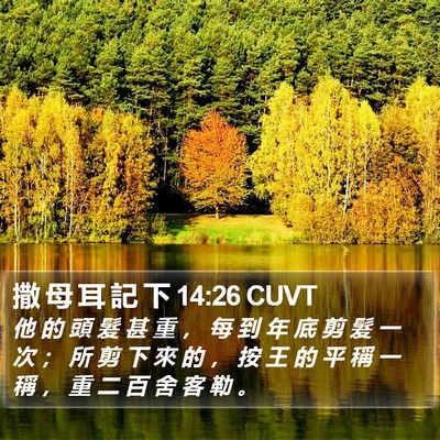 撒 母 耳 記 下 14:26 CUVT Bible Verse Image